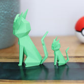 Low Poly 3D Printed Leafeon Figurine - Retro Pokemon Model - The 3D Print Smiths